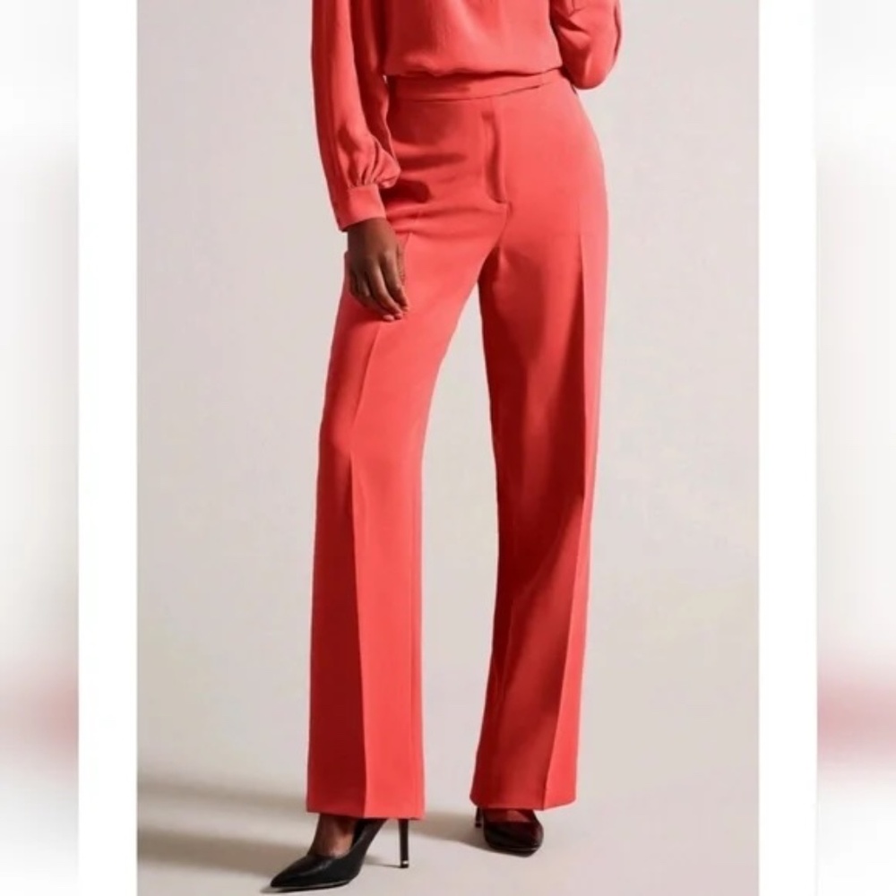 NWT Ted Baker London Women's Sayakat Wide-Leg Crepe Trousers